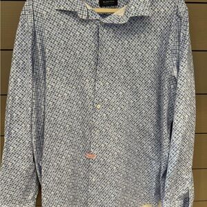 Bugatchi Blue Patterned Men's Shirt XXL